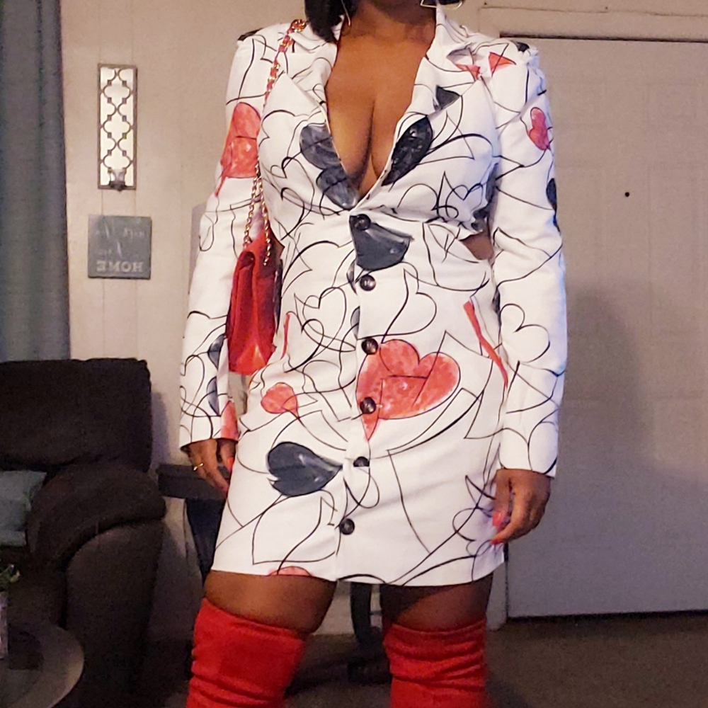 Blazer dress with cutout sides